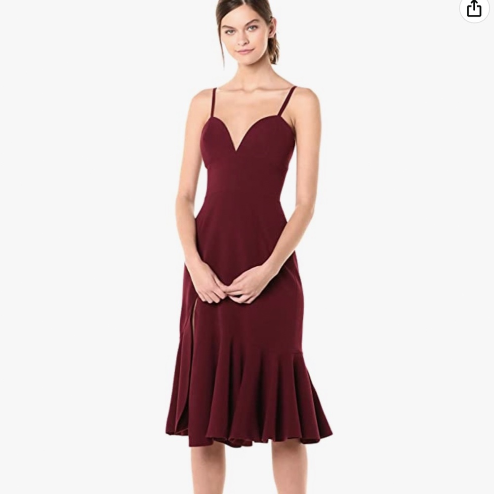 Dress the Population Women's Marilyn Sleeveless Stretch Midi Dress with Slit, sm
